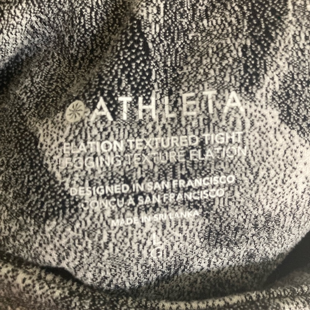 Athleta Elation Textured Tight Charcoal Floral Leggings Size L - Picture 4 of 12